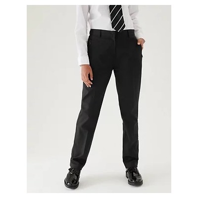 Girls' Slim Leg Regular Fit School Trousers (2-18 Yrs)