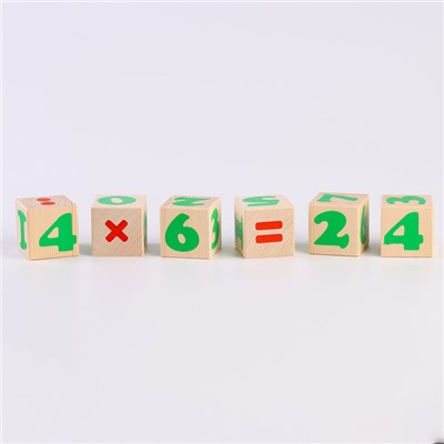 Деревянные кубики «Цифры» 12 элементов: 4 × 4 см, Томик