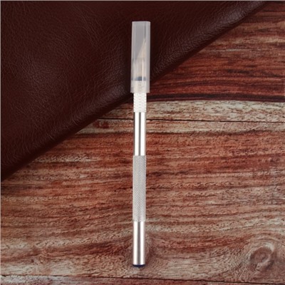 Нож макетный для работы с кожей, 14,5 × 0,8 см, цвет серебряный