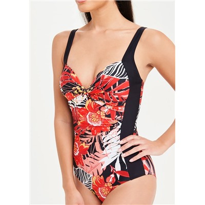 Soon Floral Palm Panelled Swimsuit