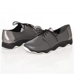 Женские кожаные кеды Shik Shoes Shik7221 Серый+никель: Под заказ