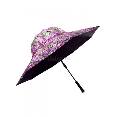 Зонт-трость шляпа женский DAIS арт.7709-3 полуавт (гортензии)