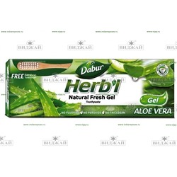 Зубная паста Dabur Herb'l Aloe Vera (с экстрактом алое вера) + зубная щётка