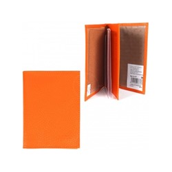 Обложка для авто+паспорт Premier-О-77 (4 внут карм)  натуральная кожа оранжевый флотер (330)  199346