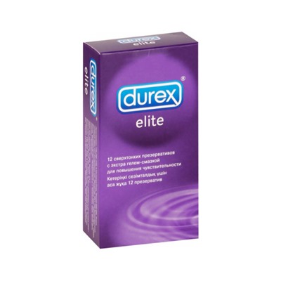 DUREX Elite презервативы сверхтонкие с экстра гелем-смазкой 12 шт. (фиолетовые)