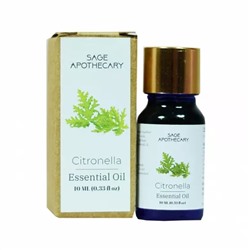 Эфирное масло Цитронеллы (10 мл), Citronella Essential Oil, произв. Sage Apothecary