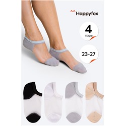 Женские носки укороченные с капроновой вставкой 4 пары Happy Fox