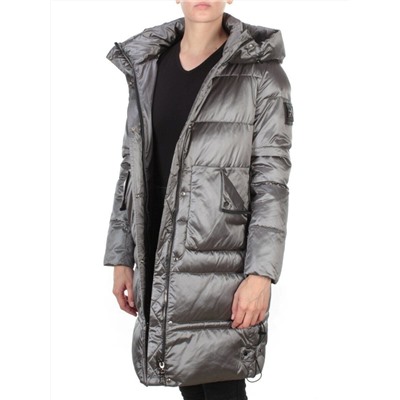 9106 DARK GREY Пальто зимнее женское  FLOWEROVE (200 гр. холлофайбера) размер M - 48 российский