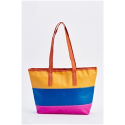 Colour Block Shopper Tote Bag