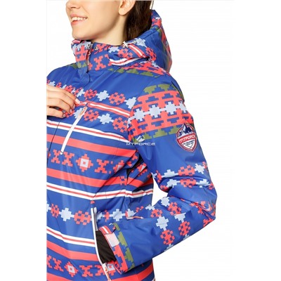 Женская зимняя горнолыжная куртка синего цвета 1795S
