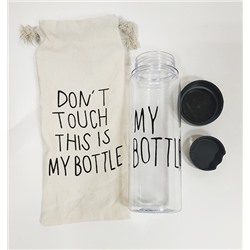 Бутылка MY BOTTLE МО-1593 в мешке (Черная прозрачная) (100)