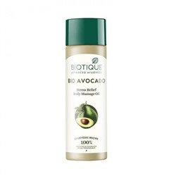 Biotique Bio Avocado Stress Relief Body Massage Oil 200ml / Био Масло Массажное для Снятия Напряжения Тела с Авокадо 200мл