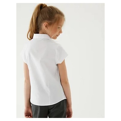2pk Girls' Cap Sleeve Easy Iron School Shirts (2-16 Yrs)