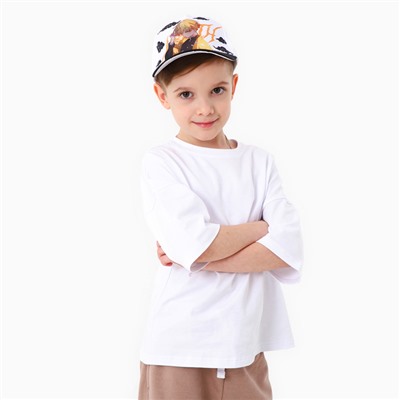 Кепка детская для мальчика «Аниме», цвет белый, р-р 52-54 5-7 лет