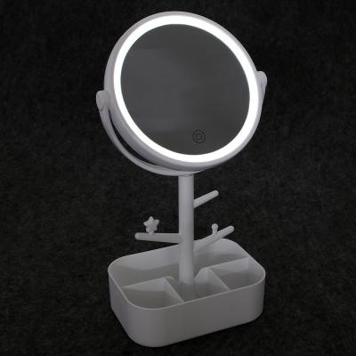 ЮниLook Зеркало настольное с LED-подсветкой, 4хААА, USB-провод, пластик, стекло, 32х17см, 2 цвета