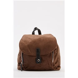 Contrasted Velveteen Backpack