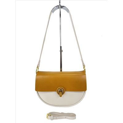Женская сумка кросс-боди из искусственной кожи, цвет белый с желтым