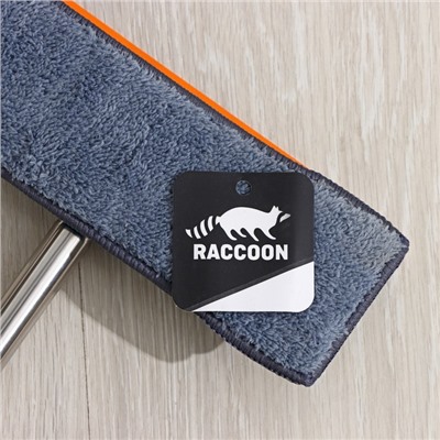 Окномойка со стальной составной ручкой Raccoon «Карманы», насадка из микрофибры, 24,5×8×86 см