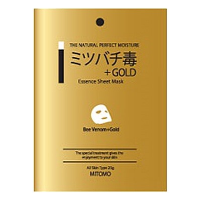 Mitomo Маска для лица Пчелинный яд+Золото, восстанавливающая для чувствительной кожи, 25 гр