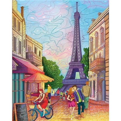 Алмазная мозаика с полным заполнением на подрамнике «Прекрасный Париж», 40 × 50 см