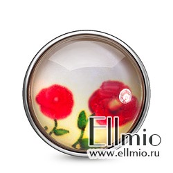 Кнопка  Noosa красные цветы #5