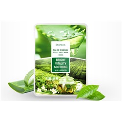 Маска кремовая на тканевой основе GREEN TEA MASK, DEOPROCE, 25 г