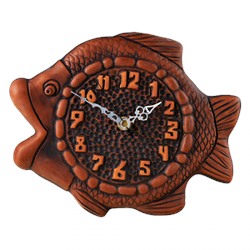Часы "Рыба" терракота