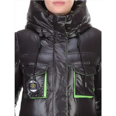 2187 BLACK Куртка зимняя женская AIKESDFRS (200 гр. холлофайбера) размер S - 42/44 российский