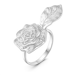 Кольцо разъёмное из родированного серебра - Роза К50149