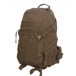 Походный армейский рюкзак TAD (30 литров, койот) - Широкий съемный поясной ремень для дополнительной фиксации. Спинные и поясничный упоры из сотовой ткани для вентиляции тела в области спины. Все элементы бесшумные, не гремят при ходьбе (CH-058) №239