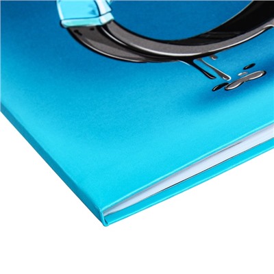 Дневник универсальный 1-11 класс, 48 листов "Синие наушники", интегральная обложка, матовая ламинация, выборочный УФ-лак