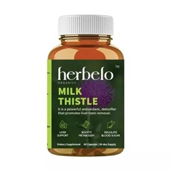 Расторопша (60 кап, 800 мг), Milk Thistle, произв. Herbelo Organics