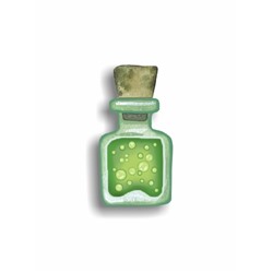 Ядовитая бутылочка - Брошь/ значок - 86 зеленая