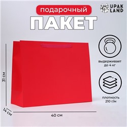 Пакет ламинированный горизонтальный «Фуксия», L 40 × 31 × 14 см