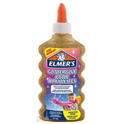 Клей канцелярский с блестками Elmers "Glitter Glue" 177 мл для слаймов золотой 2077251, 2077251