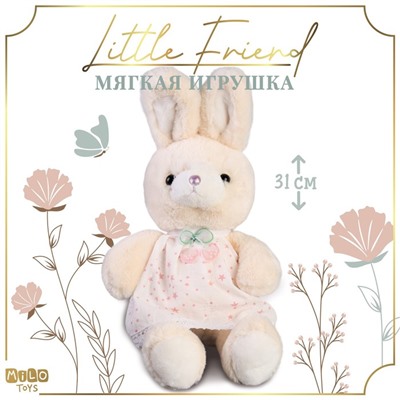 Мягкая игрушка "Little Friend", зайка в белом платье