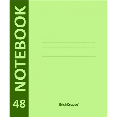 Тетрадь общая Erich Krause А5+ 48л клетк, скреп, пластикобл.Neon, зелен. 46935