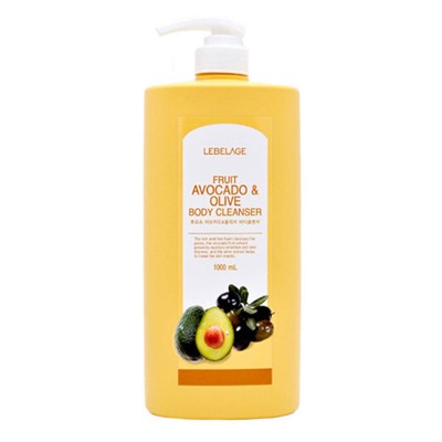 Гель для душа с экстрактами авокадо и оливы FRUIT AVOCADO & OLIVE BODY CLEANSER, LEBELAGE, 1000 мл