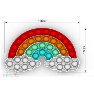 POP IT antistress Сенсорная игрушка с пузырьками РАДУГА / Вечная пупырка, popit_raduga