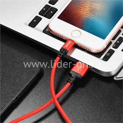 USB кабель для iPhone 5/6/6Plus/7/7Plus 8 pin 1.0м HOCO X14 (черный)