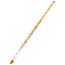 Кисть Синтетика Овальная ЗХК Сонет № 4 (6.5 мм), короткая ручка с покрытием лака