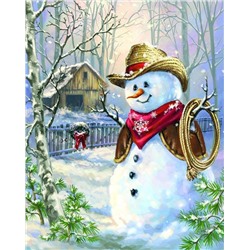 Картина по номерам 40х50 - Ковбой снеговик