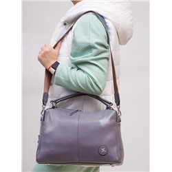 Женская сумка из натуральной кожи, цвет серый