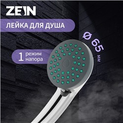 Душевая лейка ZEIN Z401, пластик, 1 режим, хром