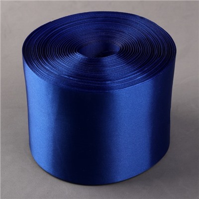 Лента атласная, 100 мм × 100 ± 5 м, цвет синий
