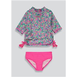 Girls Floral Rash Vest Swim Set (9mths-6yrs)