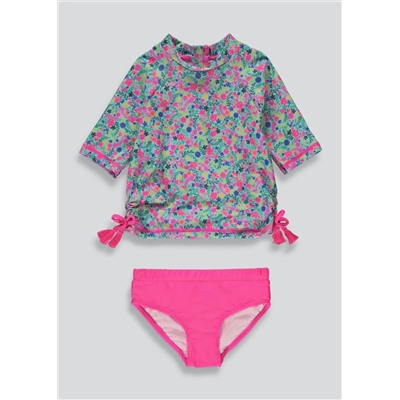 Girls Floral Rash Vest Swim Set (9mths-6yrs)
