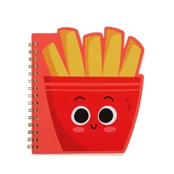 Блокнот на спирали (B6) "French fries", red (13*18)