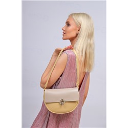 Женская сумка кросс-боди из искусственной кожи, цвет горчичный с бежевым