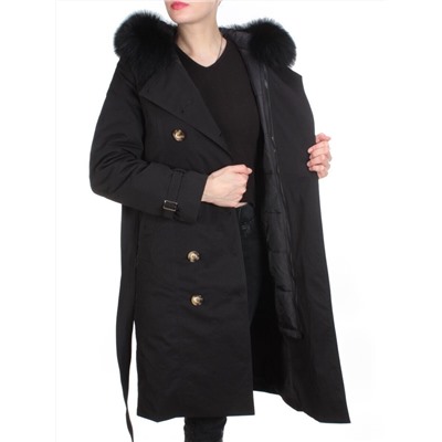 21002 BLACK Пальто зимнее женское MAILILUO (150 гр. холлофайбера) размер L - 46 российский